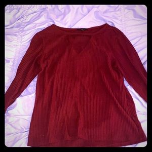 Red long sleeve sweater
